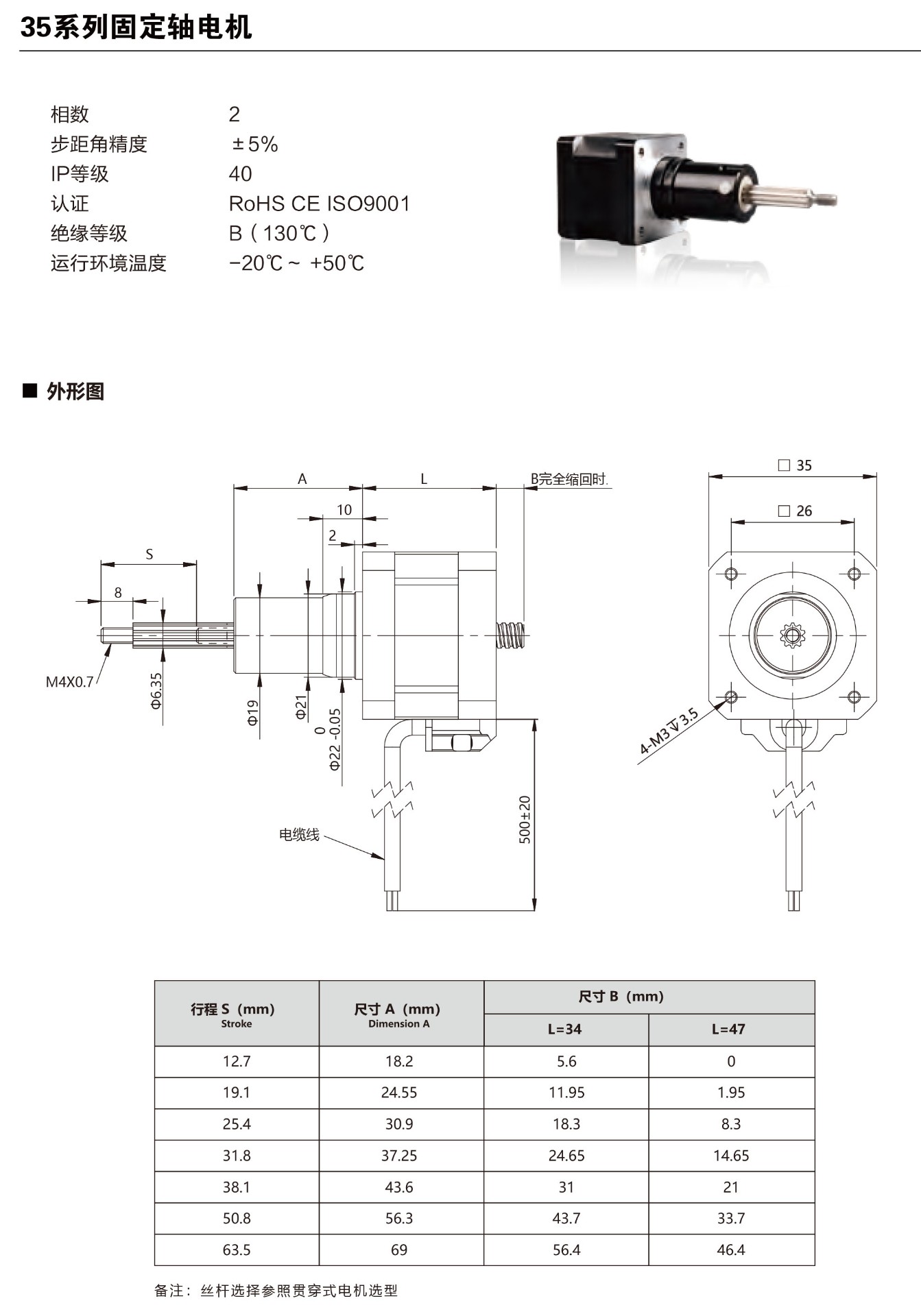 35mm固定轴电机详情